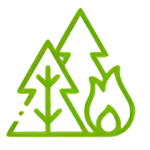 icono arboles y fuego